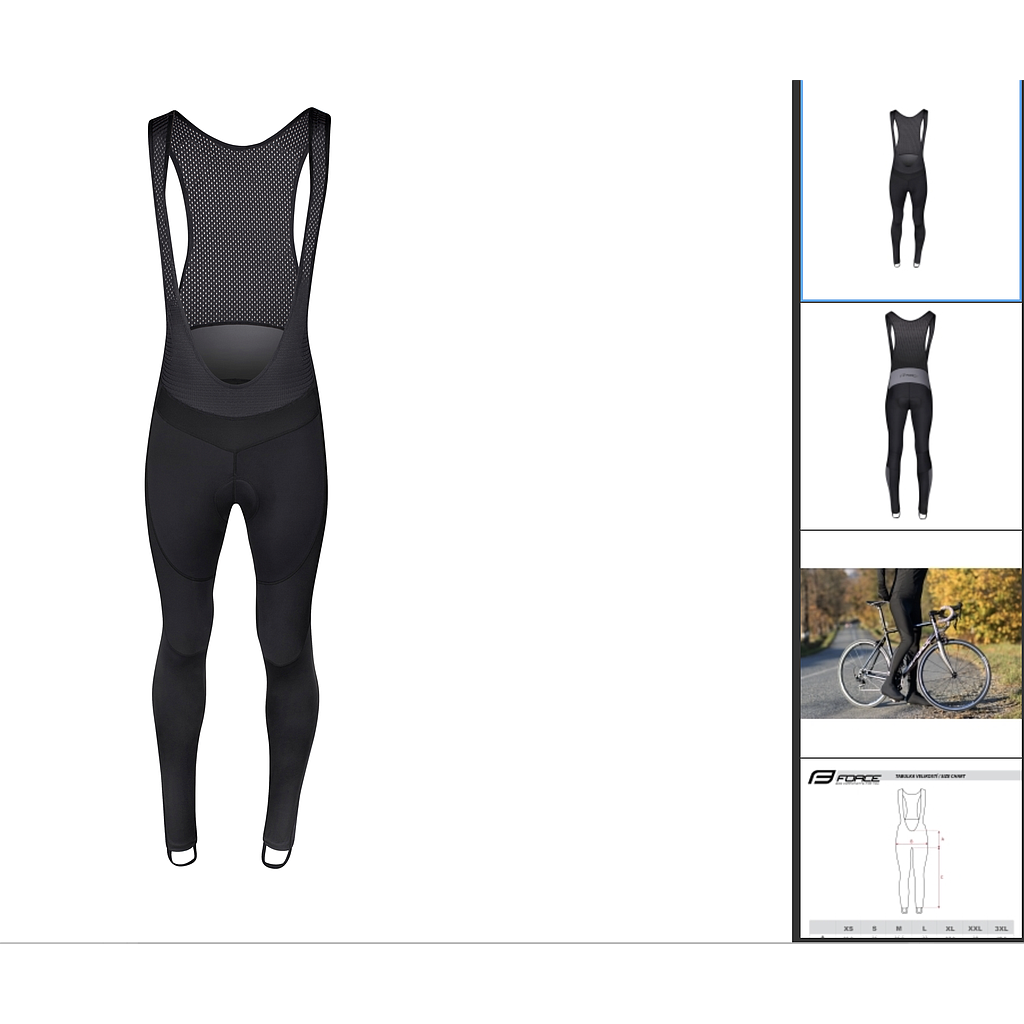 [900438-XXL] **FORCE BRIGHT BIBTIGHTS WITH PAD BLACK XXL