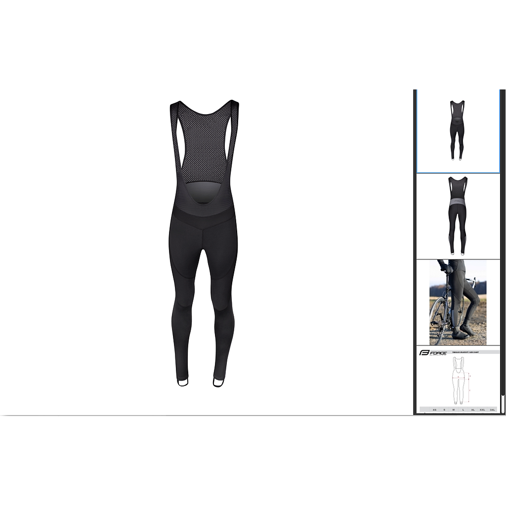 [9004391-XL] **FORCE BRIGHT LADY BIBTIGHTS WITHOUT PAD BLACK XL