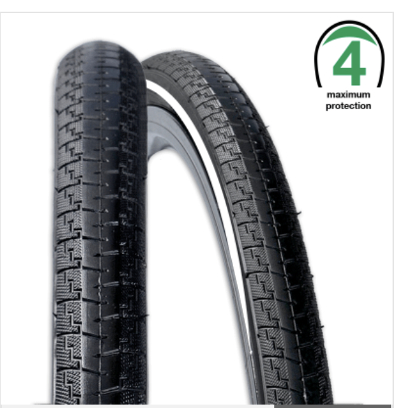 [391925] **REXWAY LUCE TYRE 700 X 25C 5mm PUNCTURE PROTECTION REFLECTIVE LINE BLACK