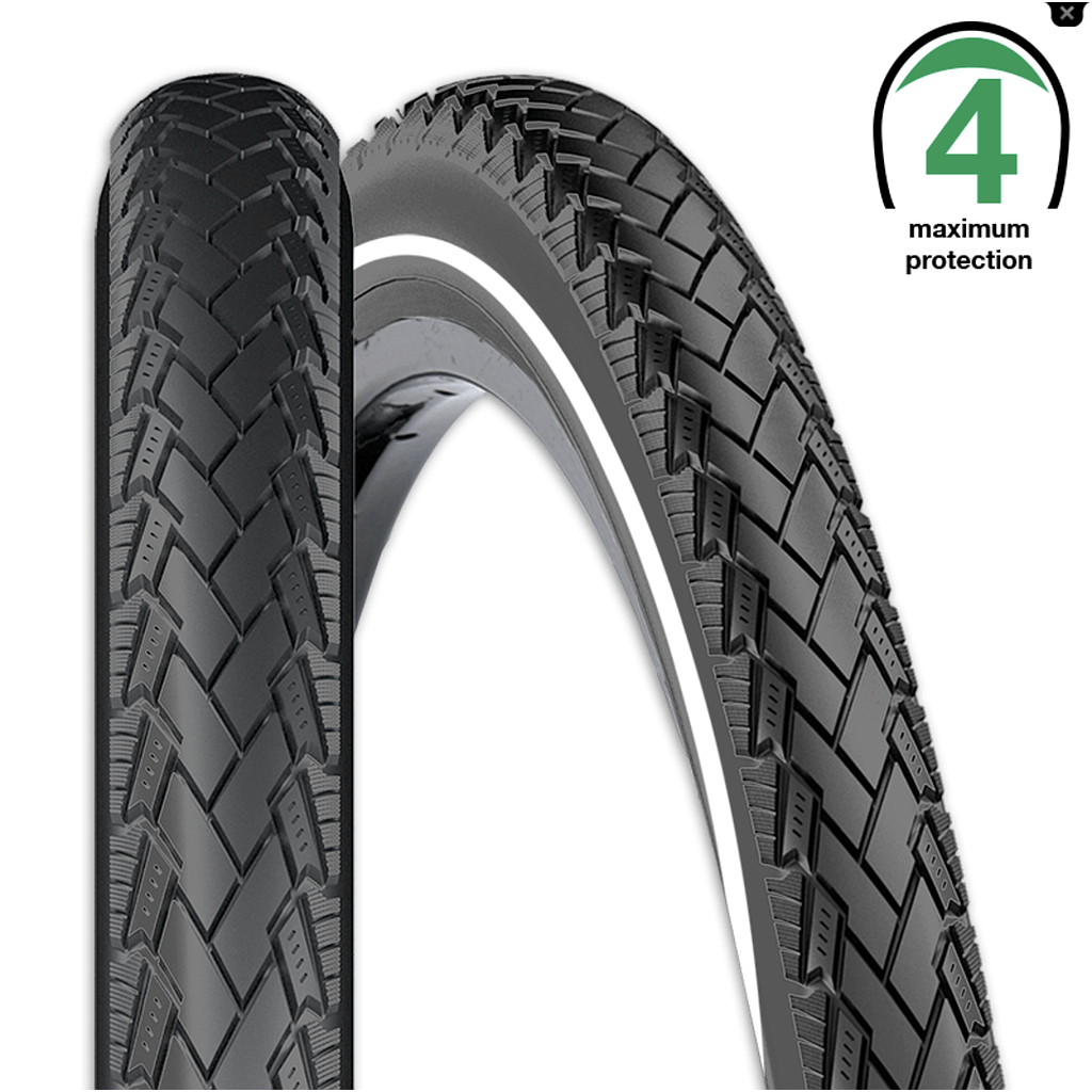 [391250] **REXWAY CONEJO TYRE 700 X 35C 5 mm PUNCTURE PROTECTION REFLECTIVE LINE BLACK