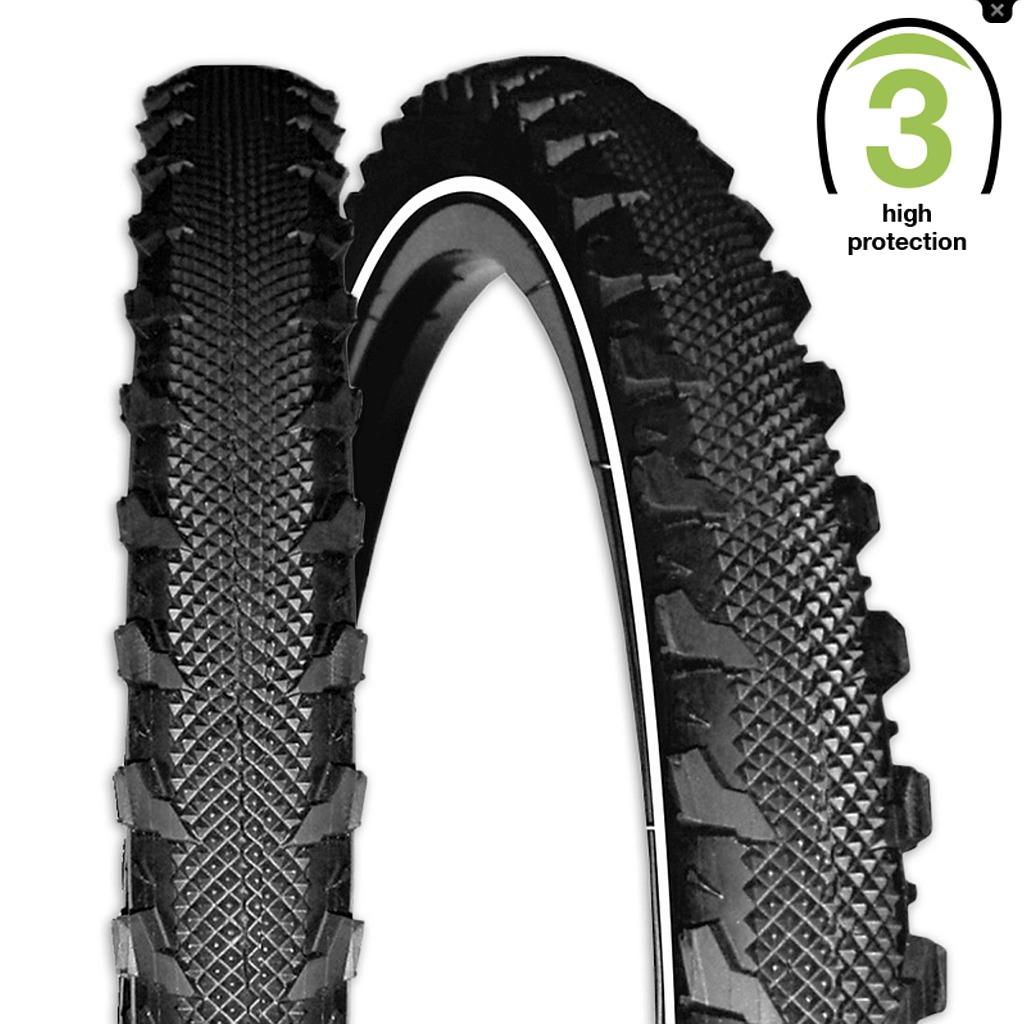 [391430] **REXWAY SERPENT TYRE 26 X 1.75 3.5 mm PUNCTURE PROTECTION REFLECTIVE LINE BLACK