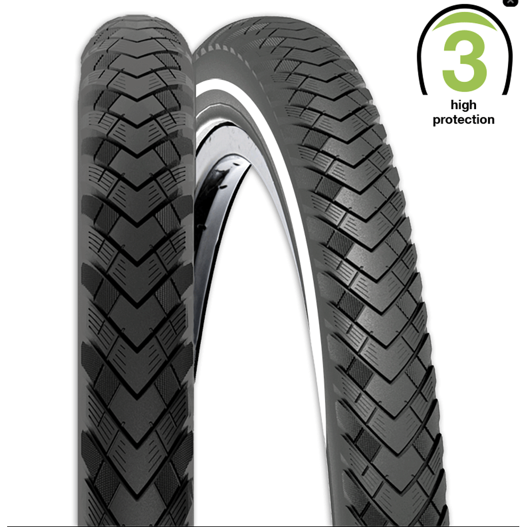 [391420] **REXWAY NEW SERPIENTE TYRE 26 X 1.75  3.5mm PUNCTURE PROTECTION REFLECTIVE LINE BLACK