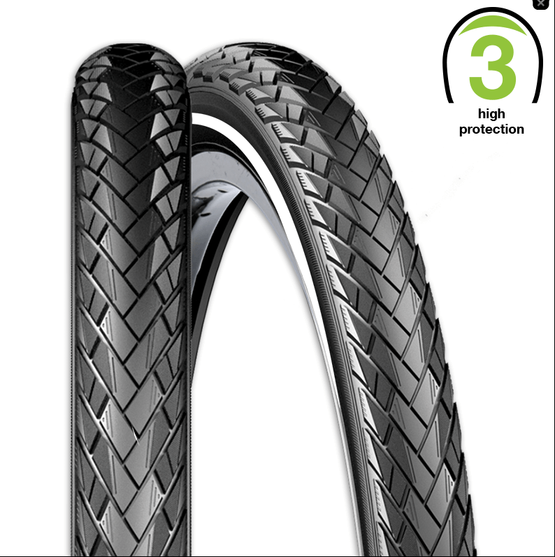 [391310] **REXWAY NEW SERPIENTE TYRE 20 X 1.75  3.5mm PUNCTURE PROTECTION REFLECTIVE LINE BLACK