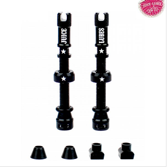 [JLV65BLK] **JUICE LUBES TUBELESS VALVE SET  65 mm BLACK