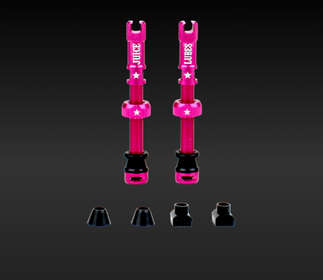 [JLV48PK] **JUICE LUBES TUBELESS VALVE SET PINK 48mm