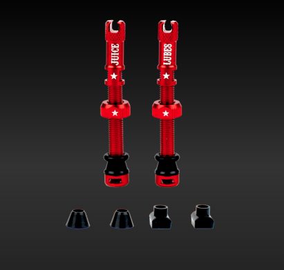 [JLV65RED] **JUICE LUBES TUBELESS VALVE SET RED 65mm