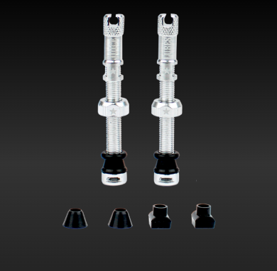 [JLV65SIL] **JUICE LUBES TUBELESS VALVE SET SILVER 65mm
