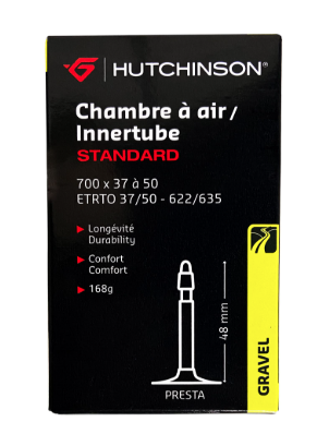 [658211] **HUTCHINSON PRESTA VALVE 60 mm GRAVEL TUBE 700 x 37-50