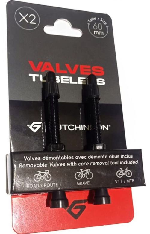 [AD60289] **HUTCHINSON TUBELESS VALVE SET  60 mm BLACK
