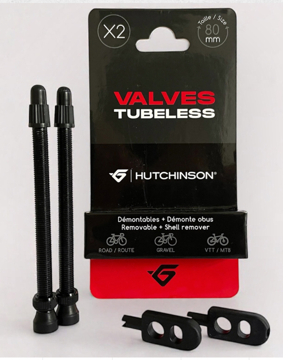 [AD60290] **HUTCHINSON TUBELESS VALVE SET  80 mm BLACK