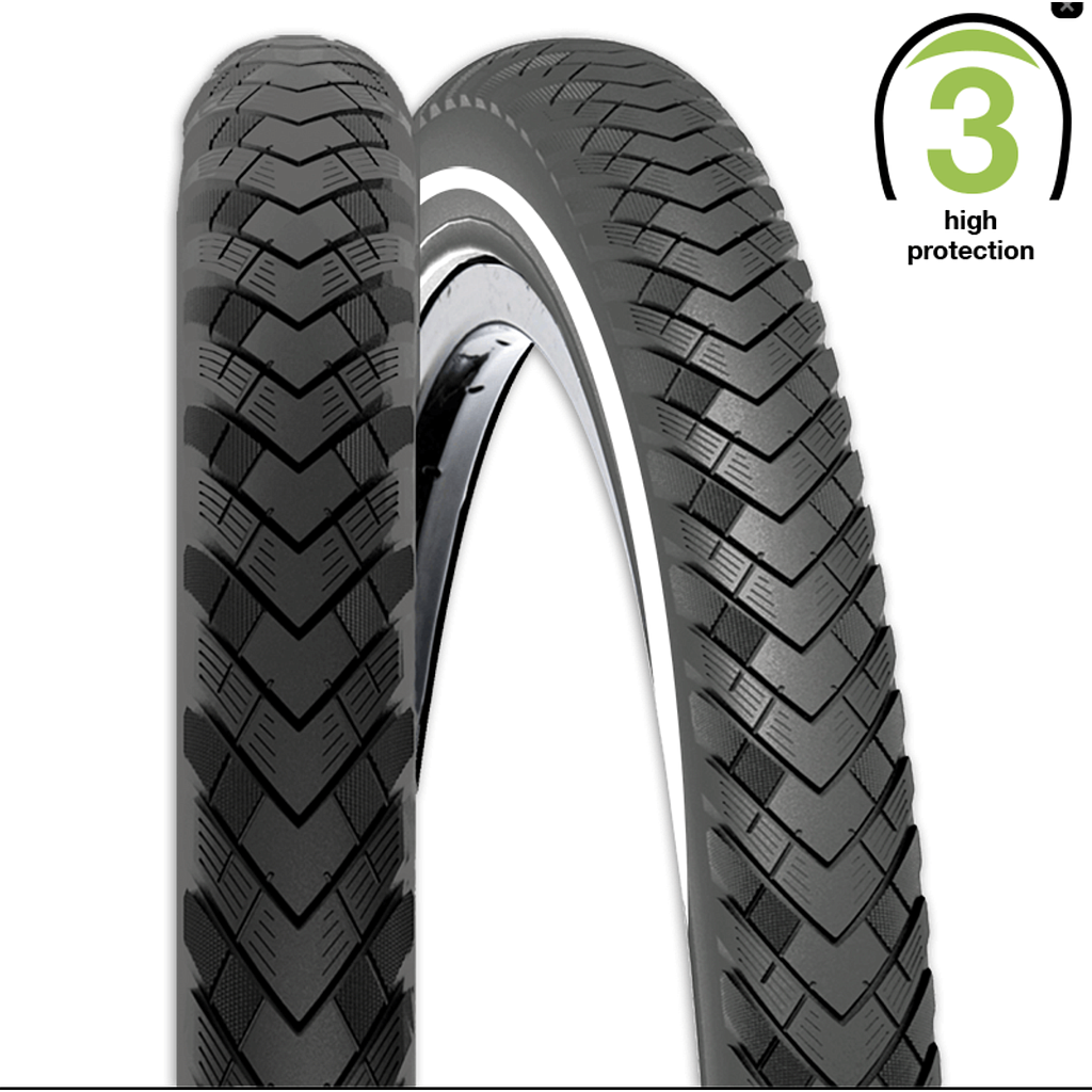 [391330] **REXWAY NEW SERPIENTE TYRE 24 X 1.75  3.5mm PUNCTURE PROTECTION REFLECTIVE LINE BLACK