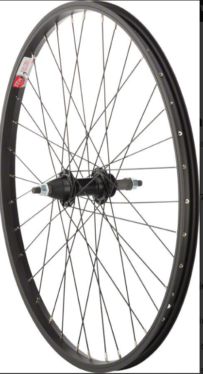 [245BDS] ALLOY REAR WHEEL BLACK 24 x 1.75 DOUBLE/SKIN